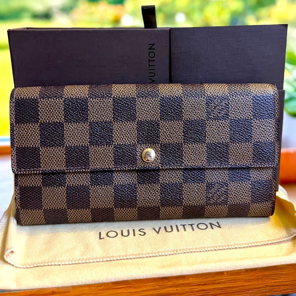 Louis Vuitton Brown and Black Checkered Wallet